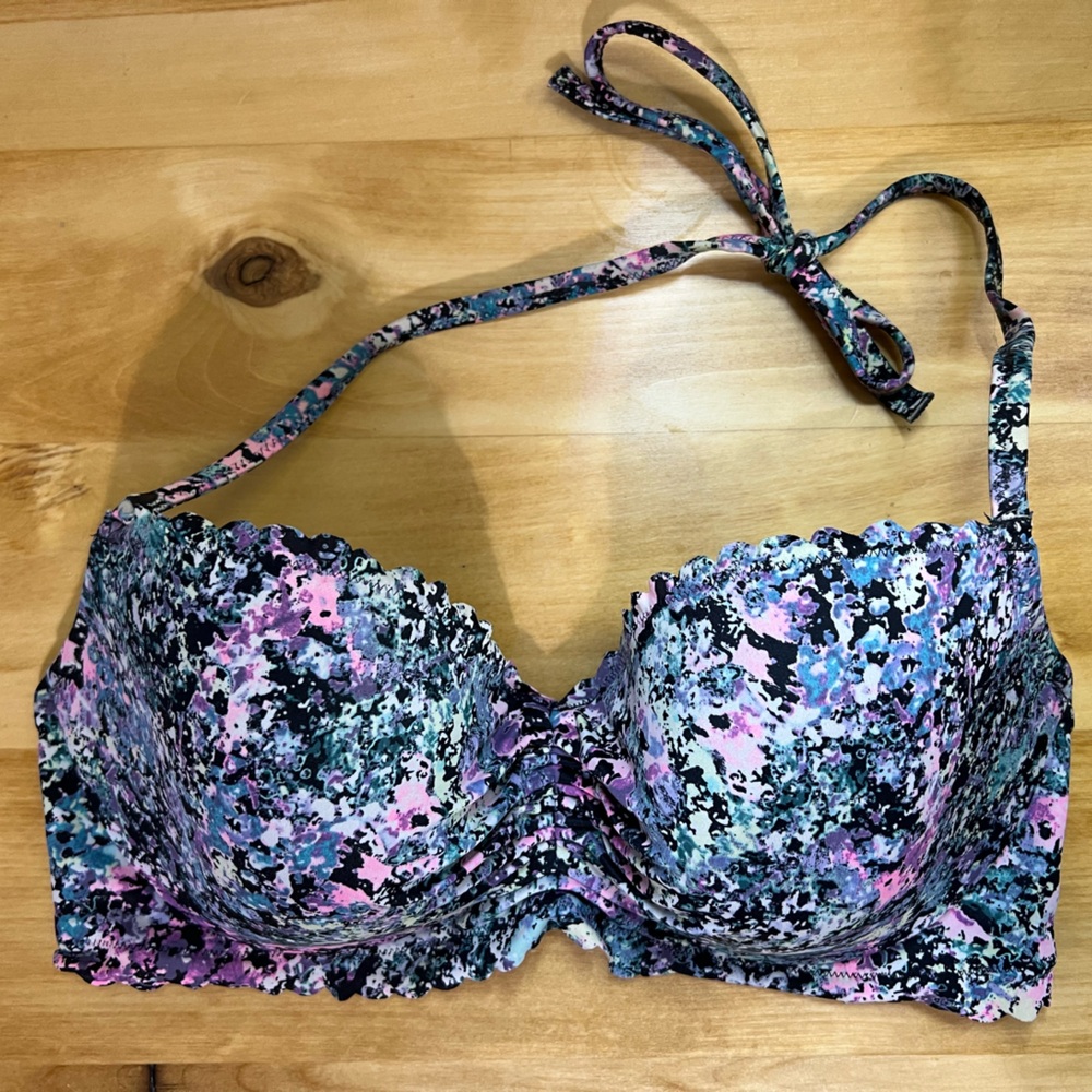 Women’s Victoria Secret padded colorful Bikini Top. 34DD 🖤💜🩷💙